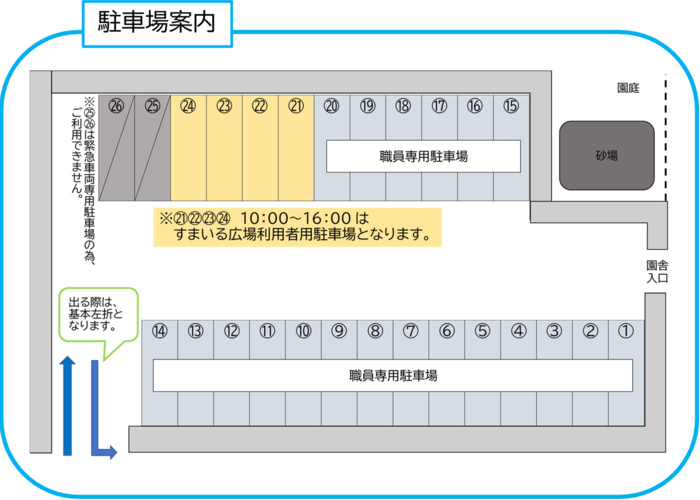 すまいる広場駐車場利用案内図