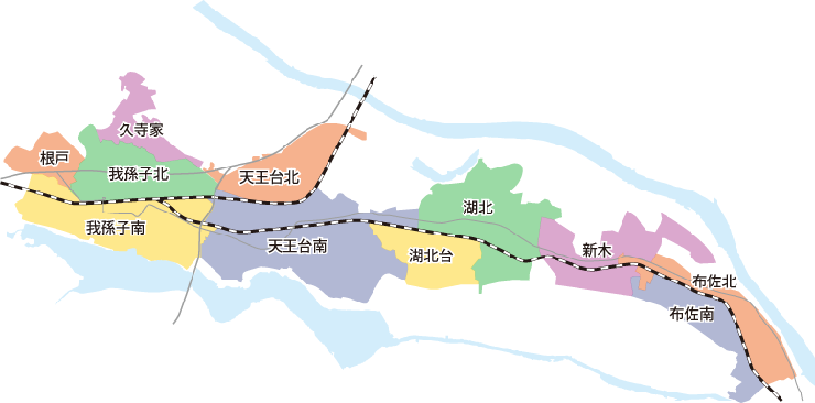 市内各地区図